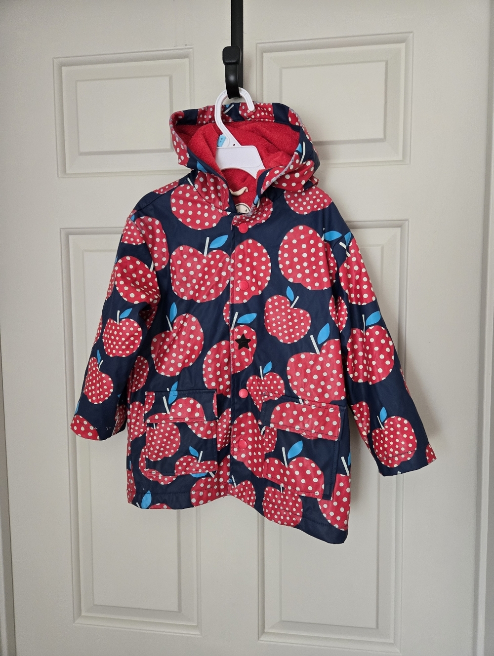Hatley Apple Rain Coat Jacket Size 4 Girls Hooded